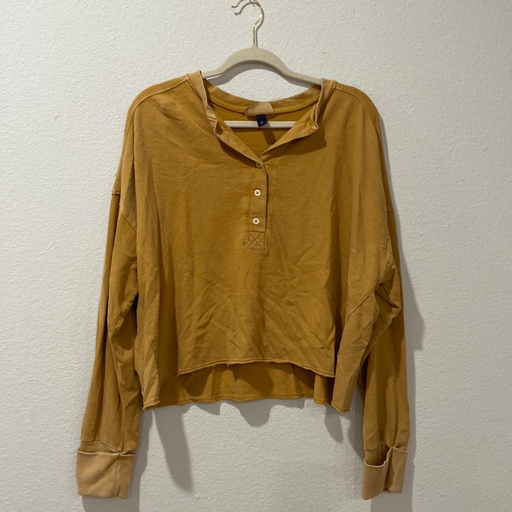 Mustard long crop long sleeve